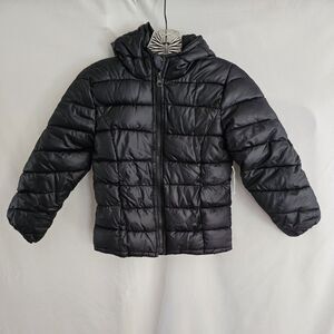 Old Navy Coat Kids Size Small 6 7 Frost Free Puffer Jacket Black Hooded